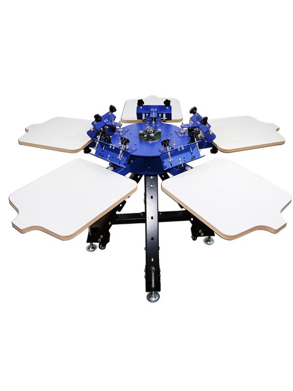 5 Color 5 Station Double Rotating Screen Printing Press T-Shirt Printing Machine