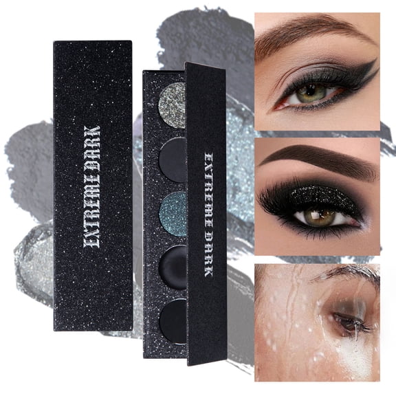 5-Color Gothic Eyeshadow Palette – Dark and Bold Shades in Matte and Shimmer, High Pigment, Long-Lasting for Goth, Smoky, and Dramatic Eye Looks