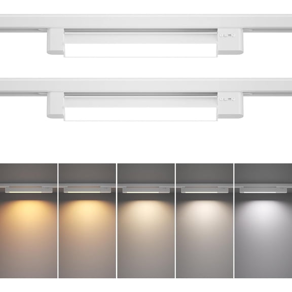 5 Color Linear H Track Lighting Heads Type Light Dimmable LED Fixtures Ceiling Spotlight, Style for Rails - White CRI90 15W 2 Pack