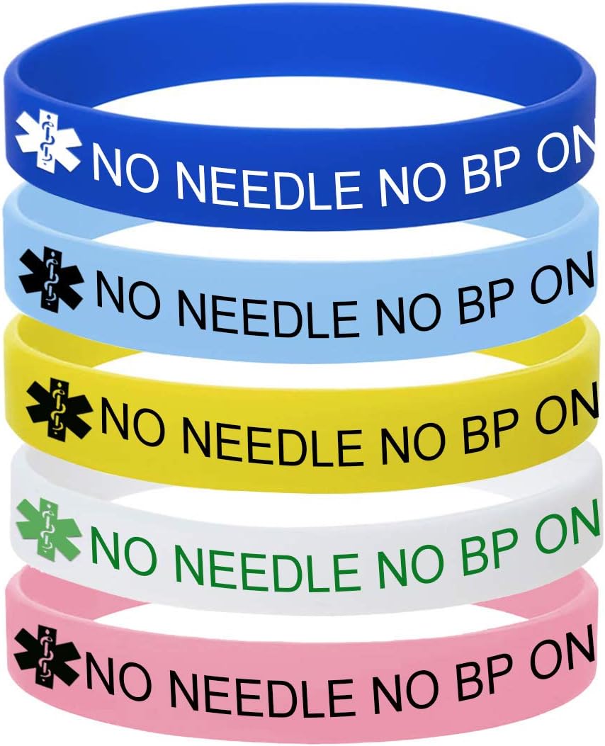 5 Color PackPersonalized Engraved Medical Alert ID Jewelry Food Drug