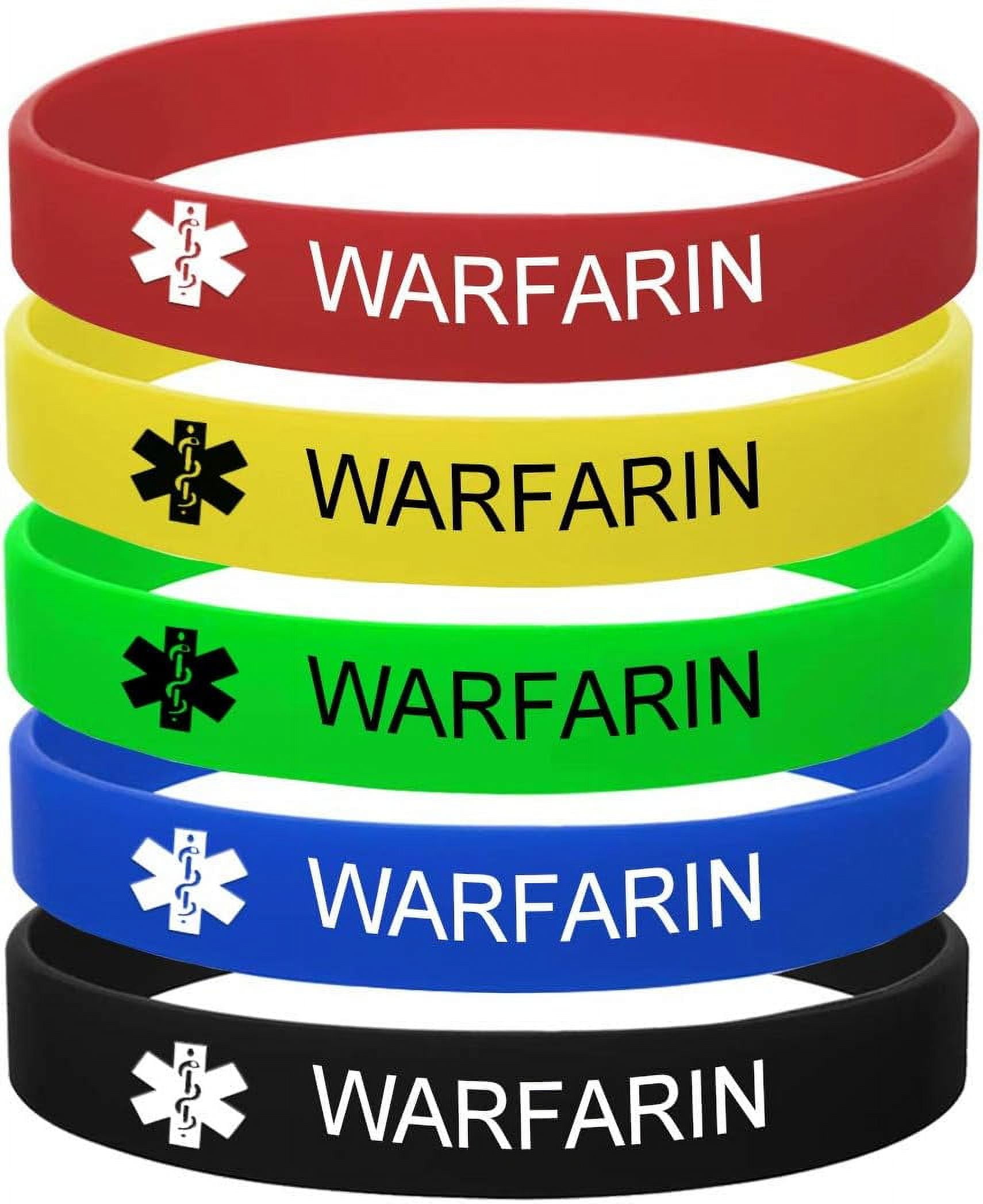 5 Color PackPersonalized Engraved Medical Alert ID Jewelry Food Drug