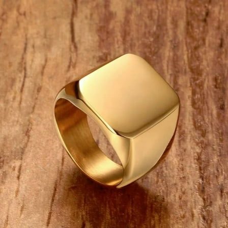 5 Color Signet Ring 14K Yellow Gold Metal Men Jewelry Not Fade
