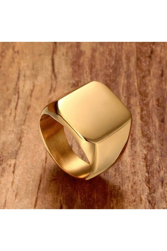 5 Color Signet Ring 14K Yellow Gold Metal Men Jewelry Not Fade