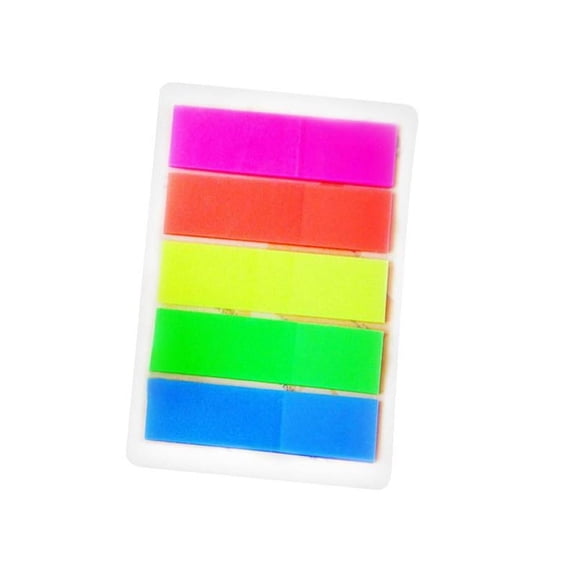 5 Color Translucent Sticky Tabs for Books & Notebooks, 100 Pcs Mylar Page Markers for Indexing & Highlighting