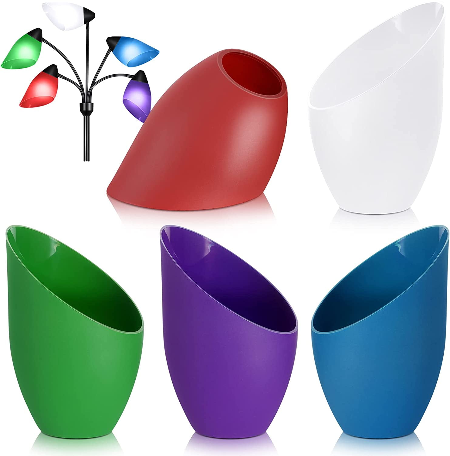 5 Colored Plastic Lampshade Replacement Plastic Lamp Shade 1.65 Inch