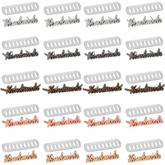 5 Colors 4pcs/Color Handmade Metal Letter Tags Label with Shim Zinc Alloy Hand Made Purse Bags Sewing Labels