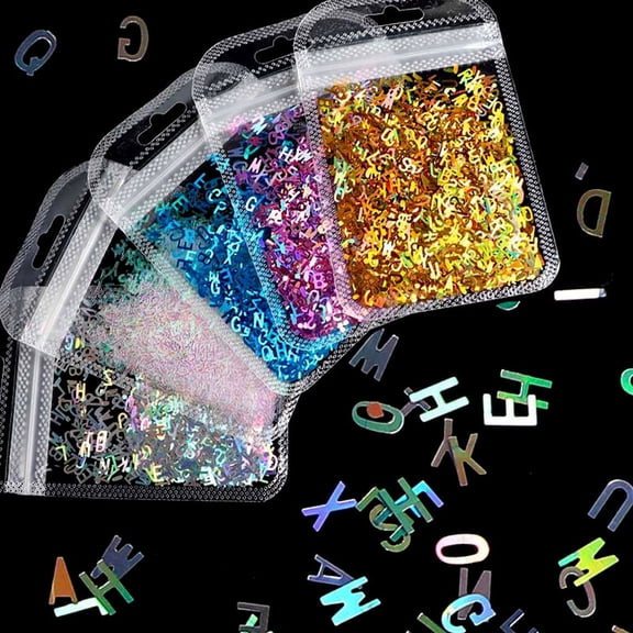 5 Colors Alphabet Glitter Epoxy Resin Festival Chunky Letters Mixed Sequins