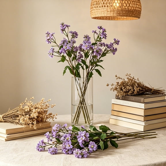 5 Colors Artificial Dianthus Flower Stems, Silk Floral Sprigs, Elegant Vase Fillers and Centerpiece Decor for Wedding, Tabletop and Home Floral Arrangement