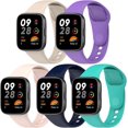 thumbnail image 1 of 5 Colors Bands Compatible with Xiaomi Mi watch lite 3/Redmi Watch 3, Adjustable Soft Silicone Replacement Strap for Women Men Sport Bands Accessories for Xiaomi watch lite 3/Redmi Watch 3 Smartwatch, 1 of 9