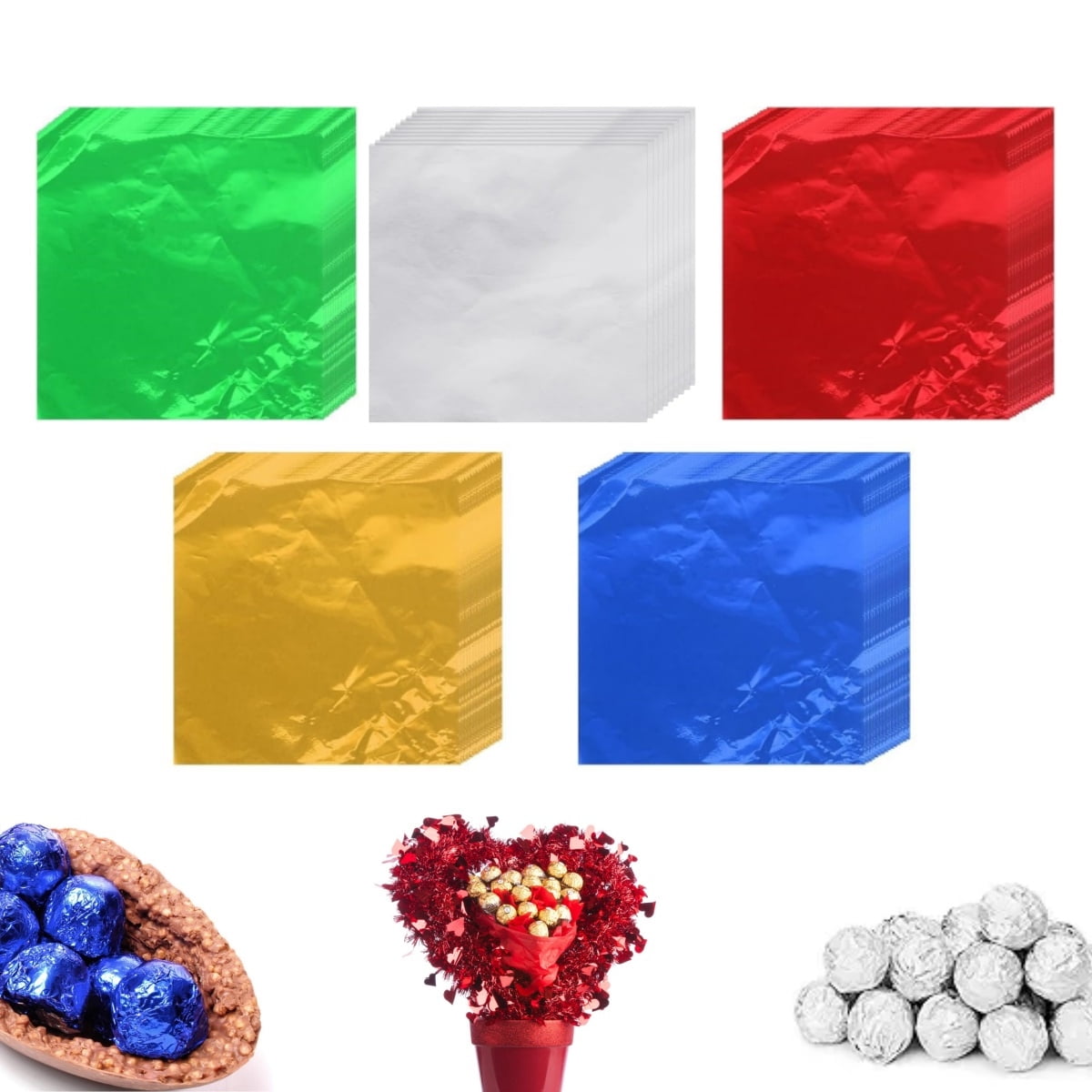 5 Colors Chocolate Wrappers,Square Sweets Wrappers,Candy Packaging ...