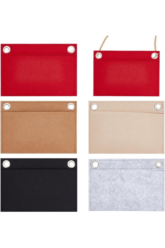 5 Colors Felt Purse Organizer Insert Rectangle Envelope Crossbody Conversion Kit with Eyelets Women Clutch Pouches Divider Insert Inner Bag in Bag Pouch Insert 5.71x4.13 Inch DIY