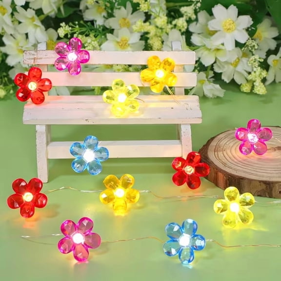 5 Colors 5 Petals Flower LED String Lights Battery Powered Fairy Lights