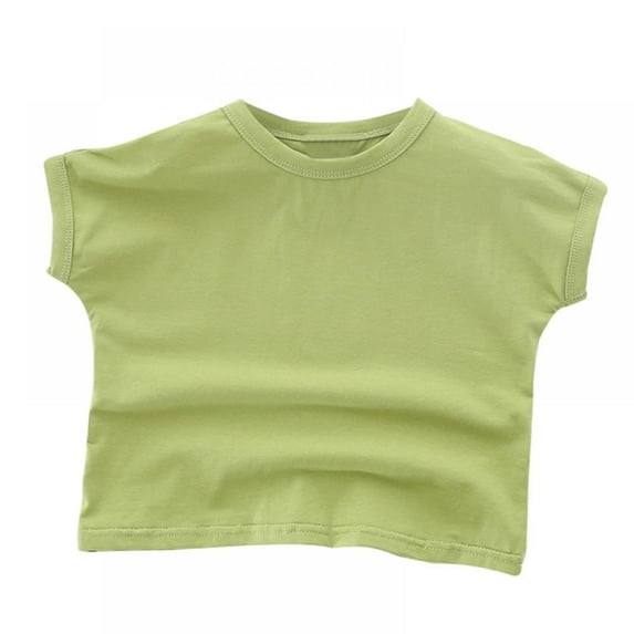 5 Colors Girls' Cotton Short-sleeved T-shirt Leisure&nbsp;Summer Korean All-match Plain Color&nbsp;Top