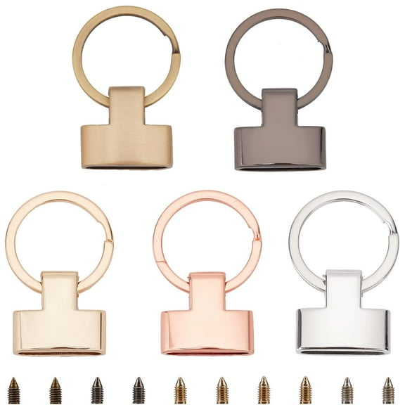 5 Colors Key Fob Hardware 0.87 Inch Keychain Wristlet Clasp with Key Ring Keychain Strap End Fasteners with Screws Key Lanyard Fabric Ribbon Making Hardware Supplies 5 Sets Mixed Color
