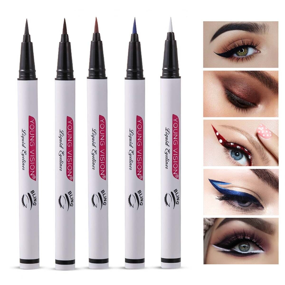 5 Colors Liquid Eyeliner Set, Matte Colored Eyeliners Pen, Colorful