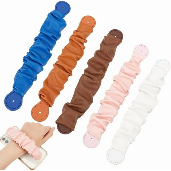 5 Colors PU Leather Phone Grip 8.7 Inch Mobile Phone Wrist Strap Phone Case Slim Grip Cell Phone Loop Strap Holder for for Case Bag Handle colorful