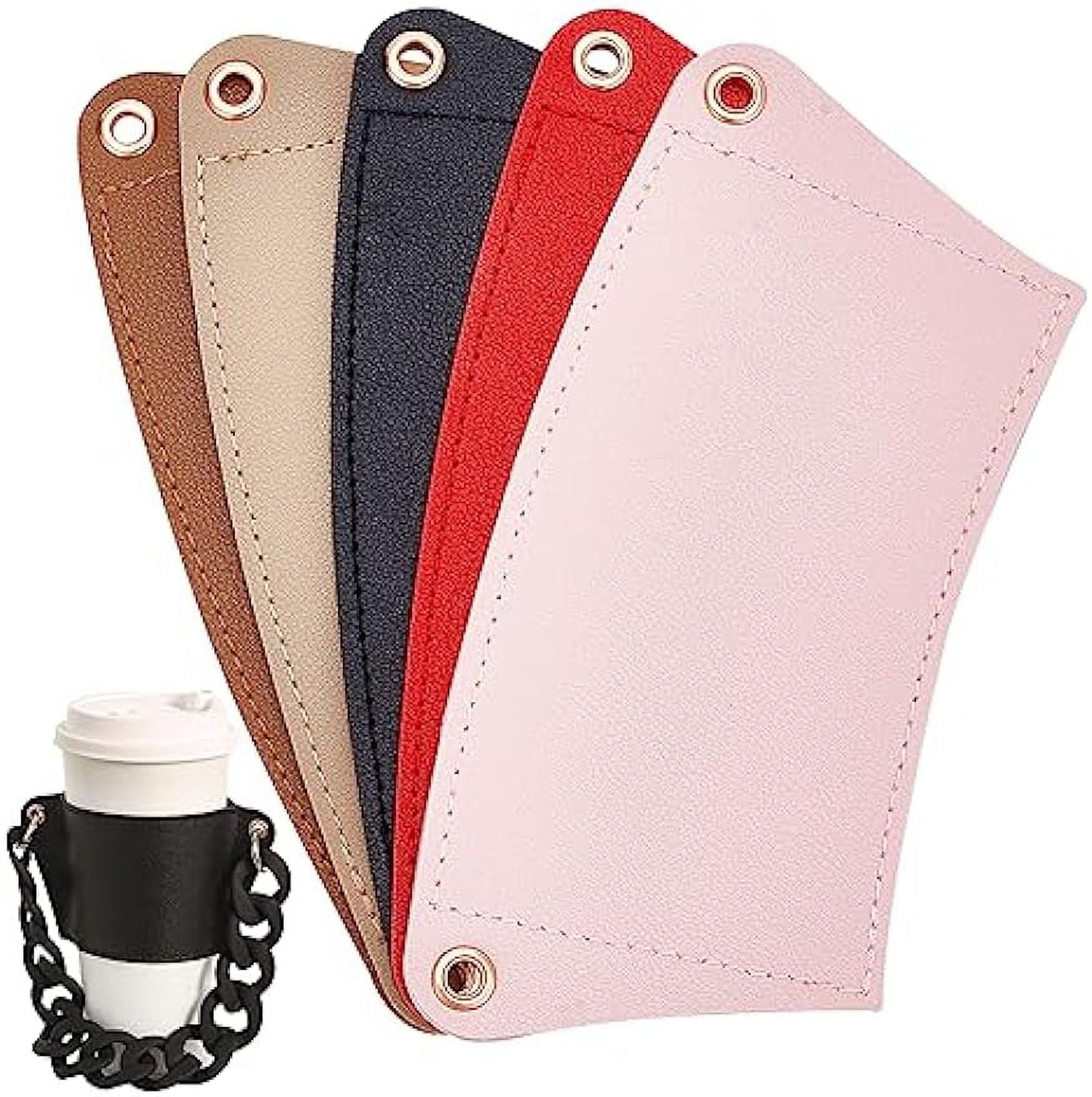 5 Colors PU Leather Reusable Cup Sleeve Portable Coffee Cup Sleeve