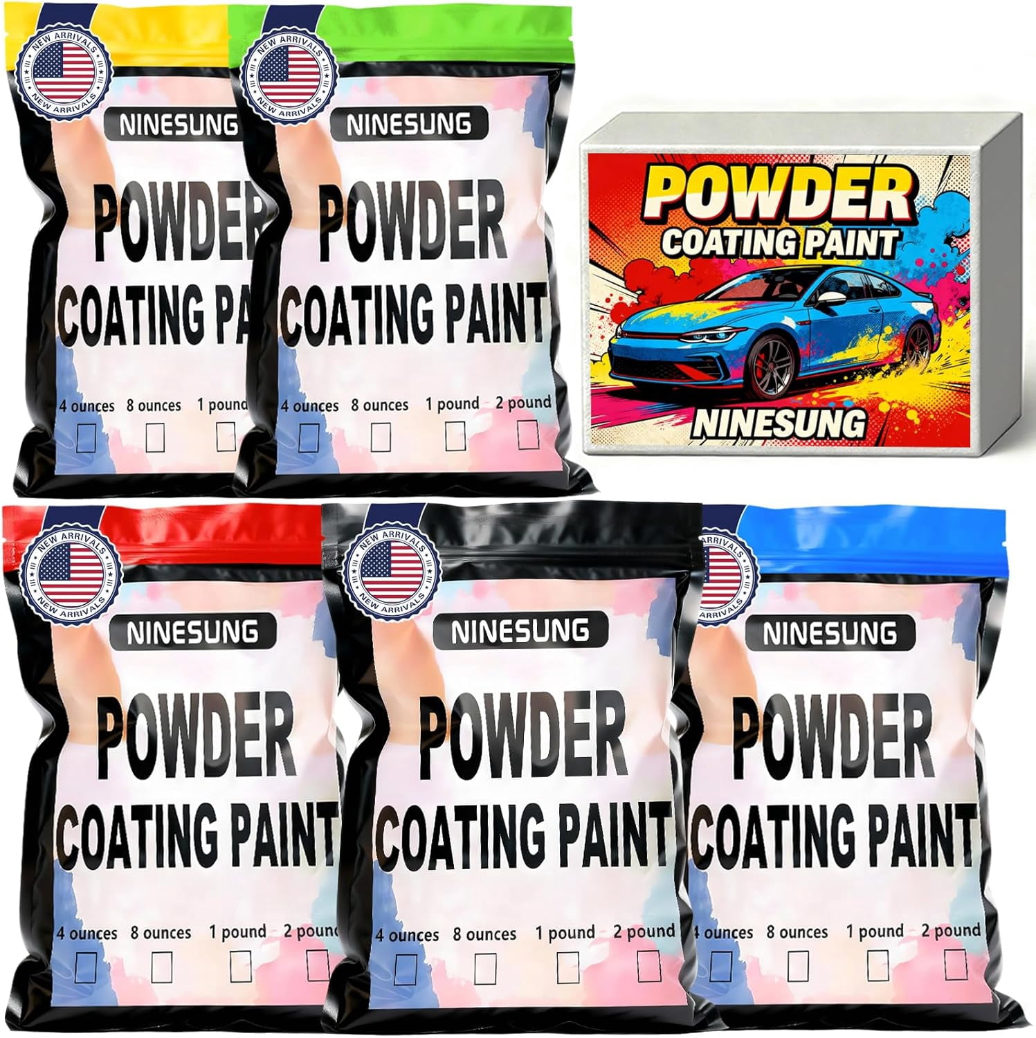 5 Colors Powder Coating Paint | Powder Coat Perfect for Metal Surfaces ...