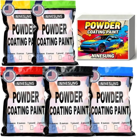 5 Colors Powder Coating Paint | Powder Coat Perfect for Metal Surfaces | Car Paints | Building Materials | Powder's Paint for Steel Structures, Factories, Playgrounds, Gardens (5 Colors)