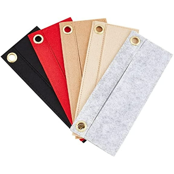 5 Colors Purse Felt Insert Organizer Multipurpose Handbag Felt Insert Liner Tote Bag Organizer with Eyelet Bag in Bag Inner Pocket Storage for Travel Bag Cosmetic Bag 2.7x6.7 Inch