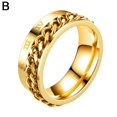 thumbnail image 1 of 5 Colors Rotatable Fidget Rings For Anxiety Steel Spinner Ring Anti Anxiety Ring Smooth Stress Relieveing Number Blue Black Gold Silver Color Chain Rings For Women Men B4V5, 1 of 8