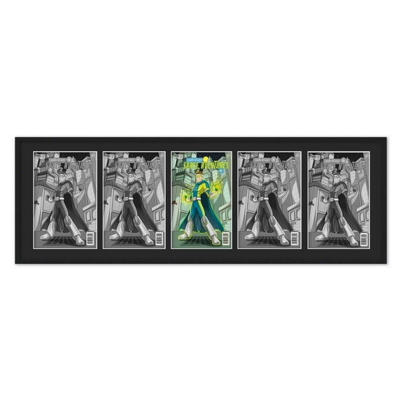 5 Comic Book Frame Black Collage Comic Book Frame with Black Mat to Display 5 Bronze Age Comic