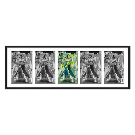 5 Comic Book Frame Black Collage Comic Book Frame with White Mat to Display 5 Current Era Comic
