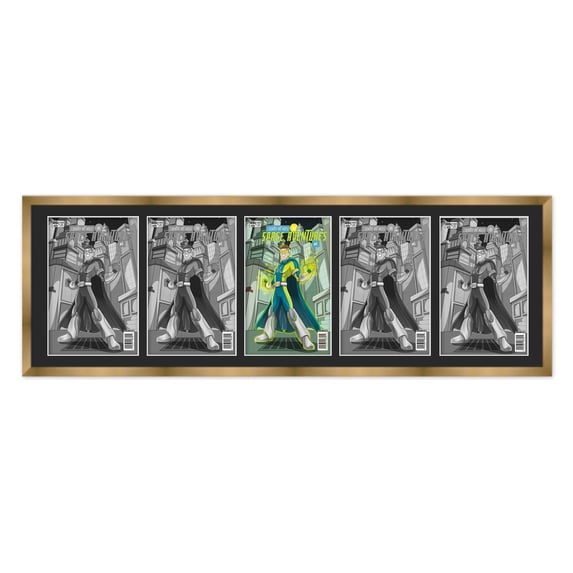 5 Comic Book Frame Gold Collage Comic Book Frame with Black Mat to Display 5 Silver Age Comic