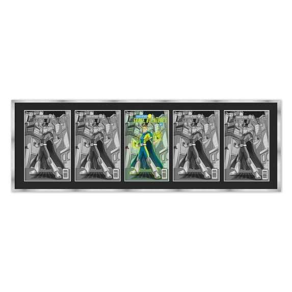 5 Comic Book Frame Silver Collage Comic Book Frame with Black Mat to Display 5 Golden Age Comic