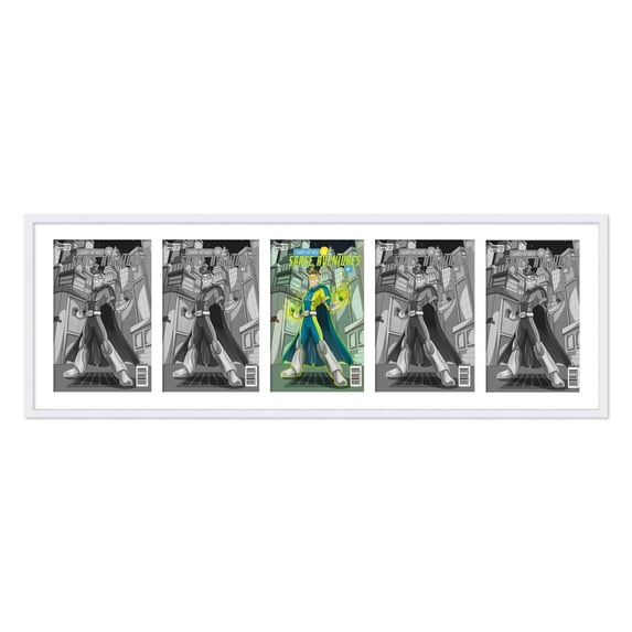 5 Comic Book Frame White Collage Comic Book Frame with White Mat to Display 5 Bronze Age Comic