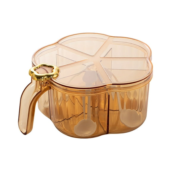 5-Compartment Clear Spice Storage Box with Lids & Measuring Spoons Kitchen Seasoning Organizer Material Odor-Proof & Dirt- Transparent for Easy Viewing