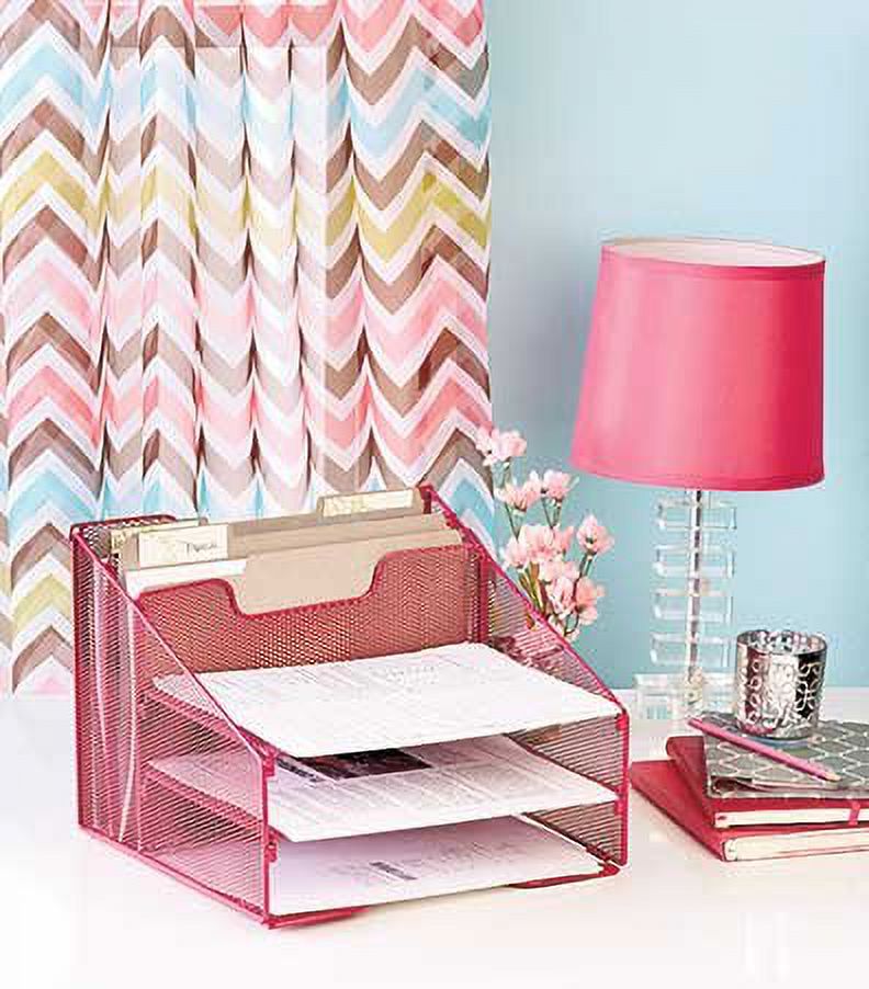 Desktop File Organizers Pink