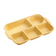 thumbnail image 1 of 5-Compartment Disposable Plates, Compostable School Lunch Tray Divided Paper Plates, Sectional Plate Paper Tray for School, Party, Yellow, 1 of 6