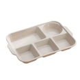thumbnail image 1 of 5-Compartment Divided Plates Tray | Microwave & Dishwasher Safe | BPA-Free Plastic Dinnerware for Family, Party & Restaurant Use | Beige, Pink, Blue, Green, Yellow, White, 1 of 6