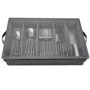 5-Compartment Silverware Storage Box 15.7 x 10.2 Inches Organizer for Cutlery, Quality Dragon Fabric, Transparent Mesh Interior, Ideal for Kitchen and Home Use