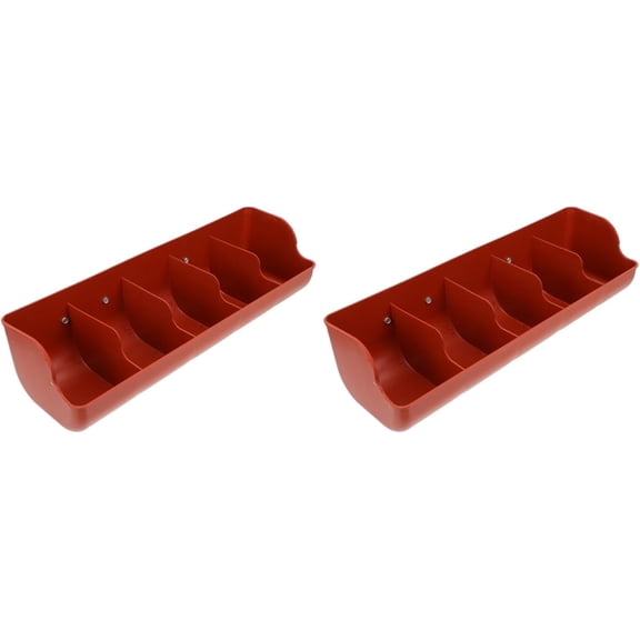 5-Compartment Thickened Piglet Feeding Trough, Plastic Livestock Feed Manger for Farm Use, Easy to Clean and Install, 17.7 Inch