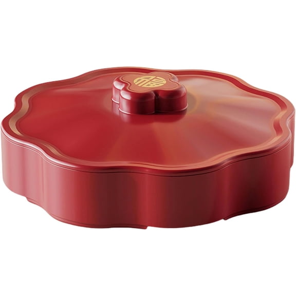 5 Compartments Candy Dispenser Elegant Nut Storage Box with Lid Dry Fruit Holder Appetizer Serving Tray Biscuits Dessert Organiser