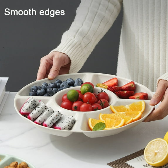 5 Compartments Candy Plate Food Grade PP Snack Fruit Nut Food Serving Tray Dish Holder Kitchen Supplies