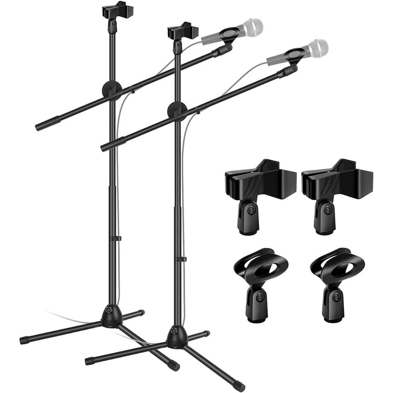 5 Core 2 Pack Adjustable Microphone Stand Boom Arm Mic Mount Quarter-turn  Clutch Foldable Dual Tripod Holder With 2 Mic Clips Each Audio Vocal  Singing Speech Stage Outdoor Activities MS DBL 2PCS 