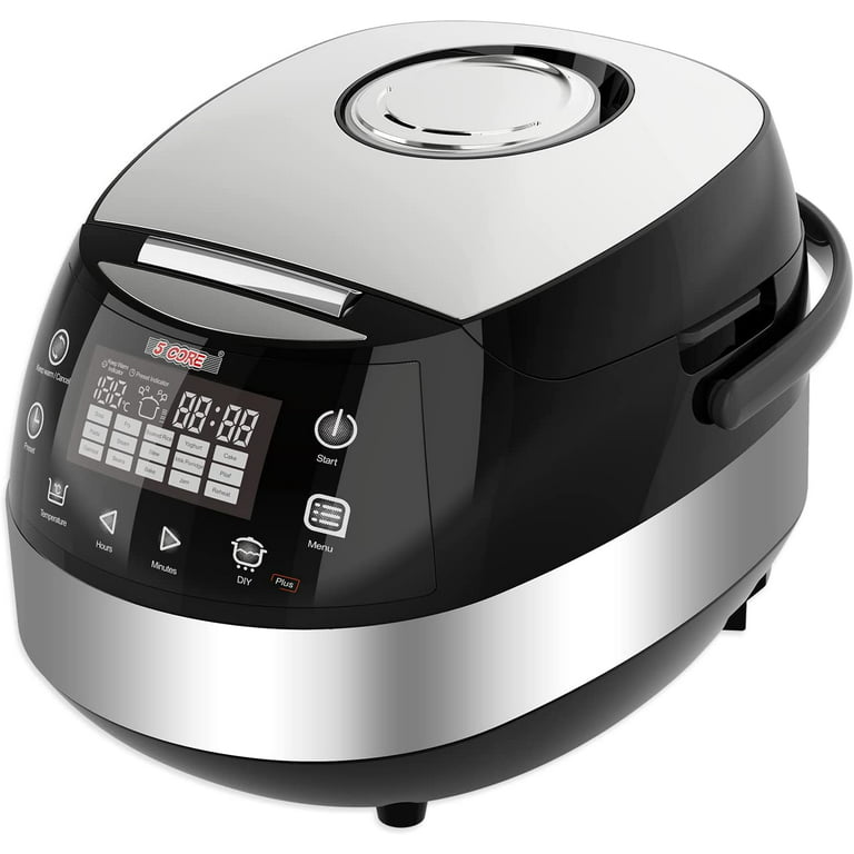 5 Core 5.3Qt Asian Rice Cooker Digital Programmable 15-in-1 Ergonomic Large  Touch Screen Electric Multi Cooker Slow Cooker Steamer Pot Warmer 11 Cups