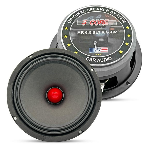 5 Core 6.5 Car Audio Speakers with Bullet 1000 W ; 4 Ohm Mid-Range Loudspeaker MR 6.5 BLT R 4oHM