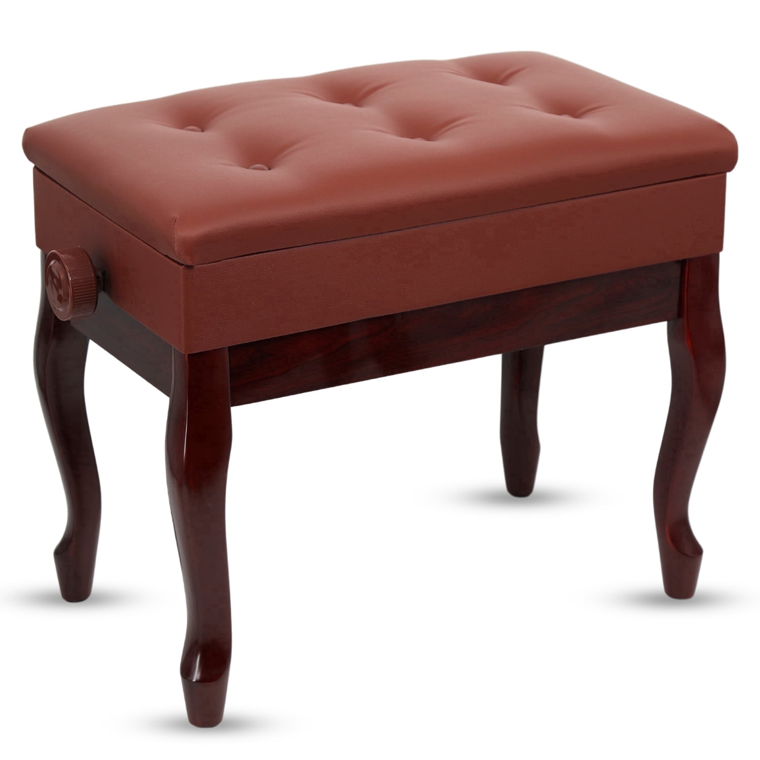 5 Core Adjustable Piano Bench Thick 3.25" Solid Wood Keyboard Stool Heavy Duty Musician Chair