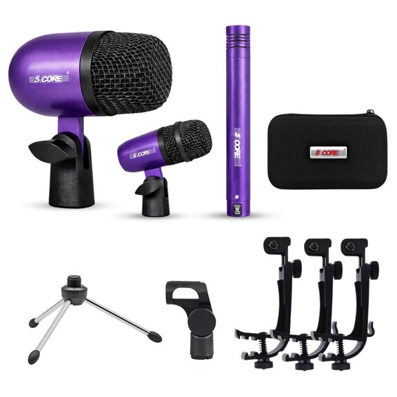 5 Core Conga Mic Snare Tom Microphone Drum Kit Condenser XLR Instrument Mics