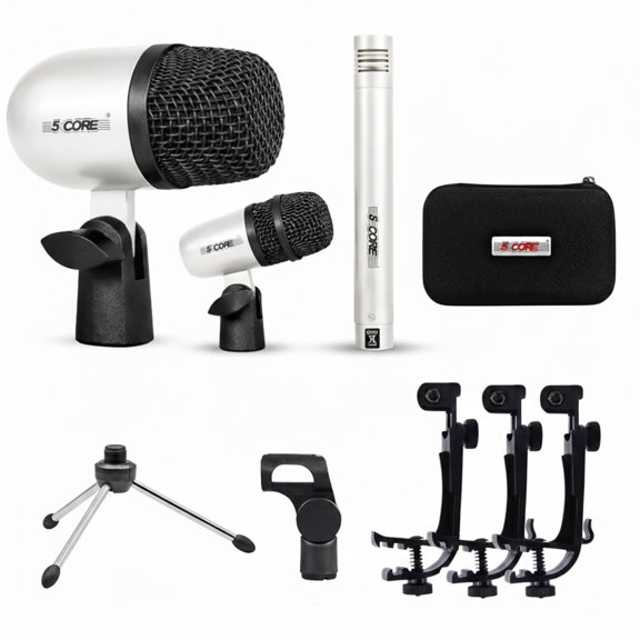 5 Core Conga Mic Snare Tom Microphone Drum Kit Condenser XLR Instrument Mics