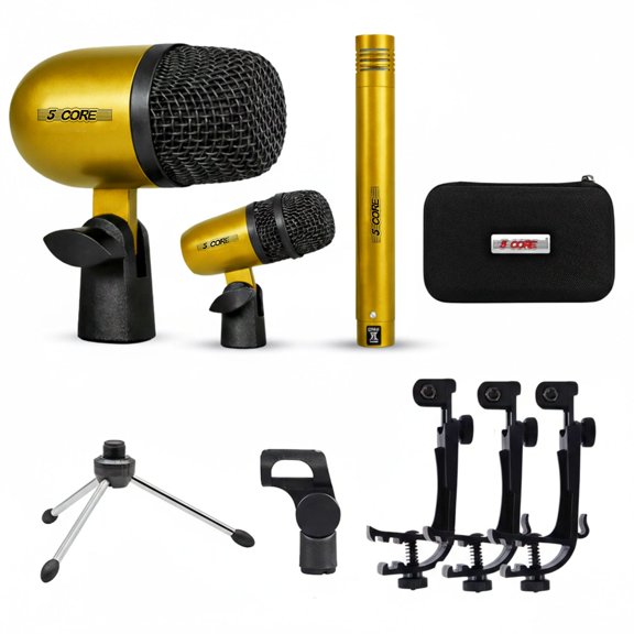 5 Core Conga Mic Snare Tom Microphone Drum Kit Condenser XLR Instrument Mics