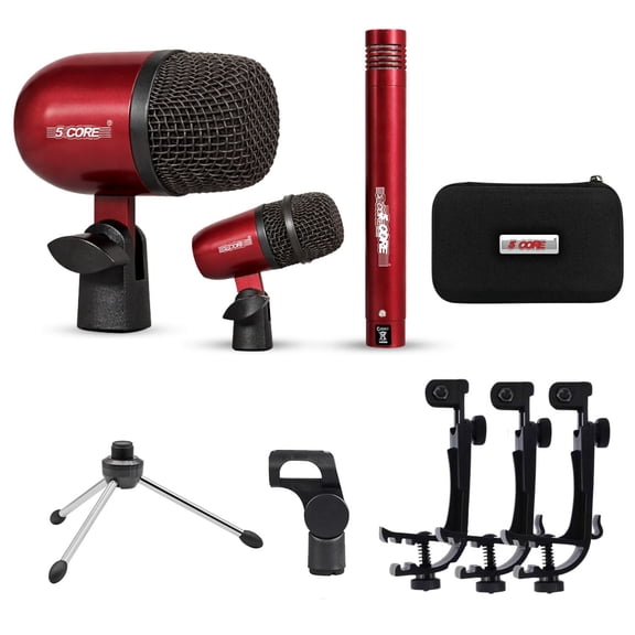 5 Core Conga Mic Snare Tom Microphone Drum Kit Condenser XLR Instrument Mics
