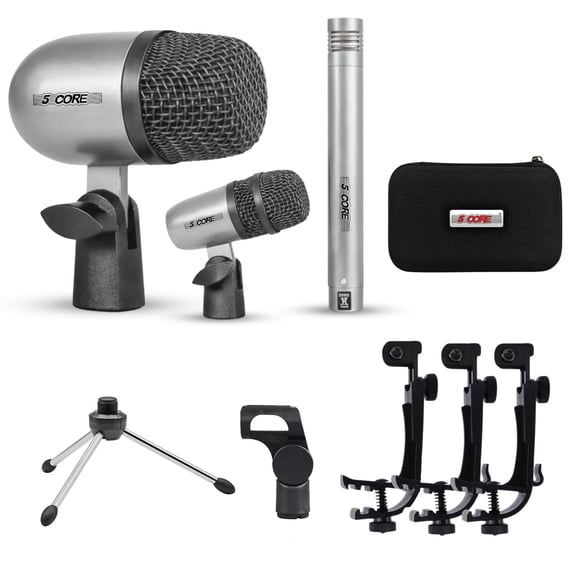 5 Core Conga Mic Snare Tom Microphone Drum Kit Condenser XLR Instrument Mics