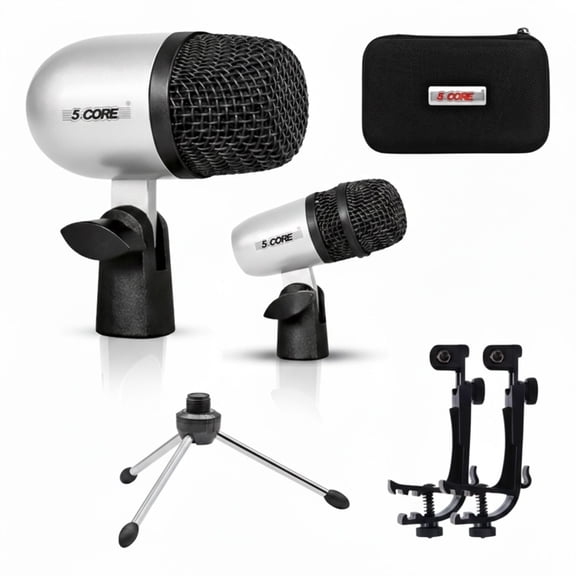 5 Core Conga Mic Snare Tom Set Professional XLR Cardioid Condenser Instrument Microphone Kit