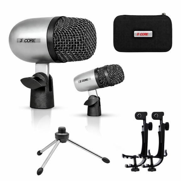 5 Core Conga Mic Snare Tom Set Professional XLR Cardioid Condenser Instrument Microphone Kit