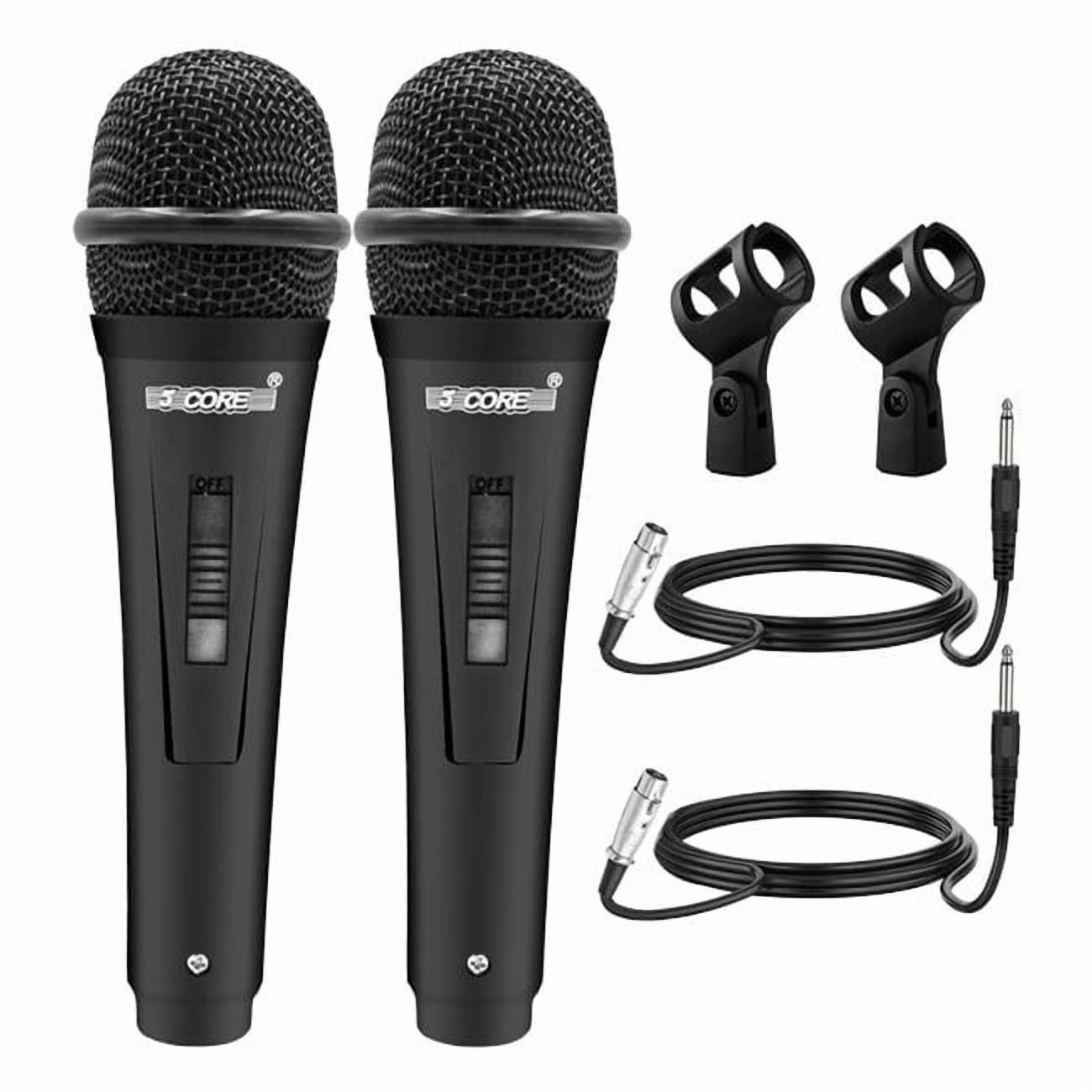 5 Core D01027R2306 Microphone Dynamic Vocal Handheld Mic Cardioid Unidirectional Microfono with on Off Switch Plus XLR Audio Cable for PM 816 - Black